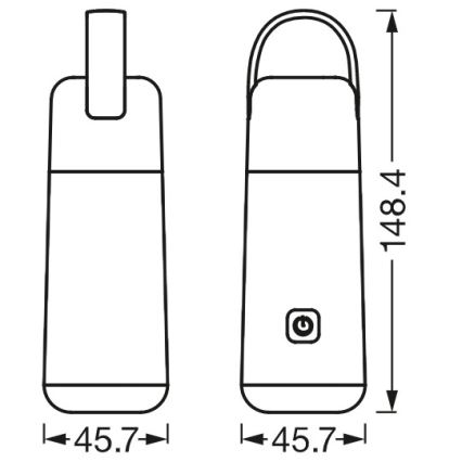 Ledvance - LED Akupank koos taskulambi funktsiooniga MOBILE LED/0,5W/5V 1800mAh 2xUSB