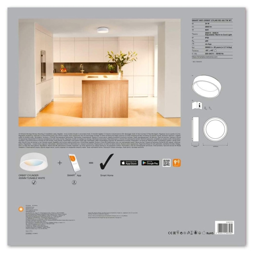 Ledvance - hämardatav LED-valgusti SMART+ CYLINDER LED/26W/230V 3000K-6500K Wi-Fi