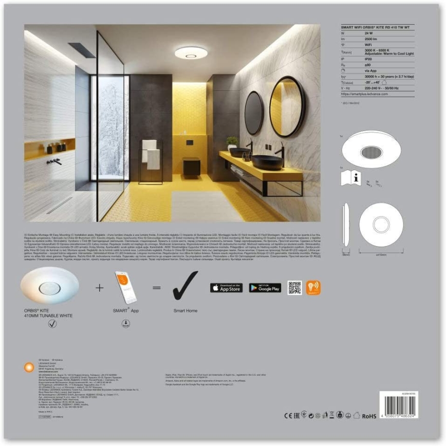 Ledvance - LED Hämardatav laevalgusti SMART+ KITE LED/24W/230V Wi-Fi 3000K-6500K