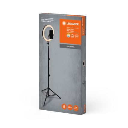 Ledvance - LED Hämardatav põrandalamp alusega ja hoidik vlogimiseks LED/6W/USB 3000/4000/6500K