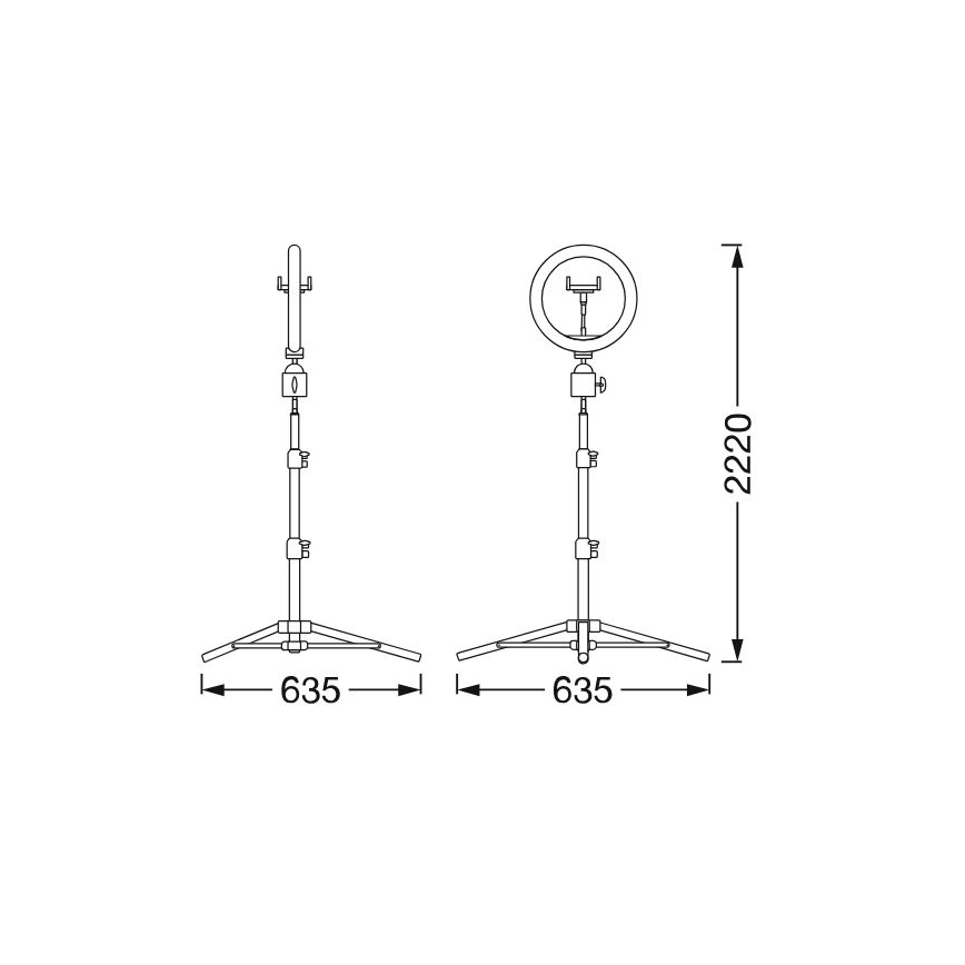 Ledvance - LED Hämardatav põrandalamp alusega ja hoidik vlogimiseks LED/6W/USB 3000/4000/6500K