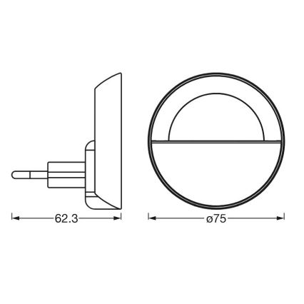 Ledvance - LED Hämardatav öölamp LUNETTA LED/0,7W/230V