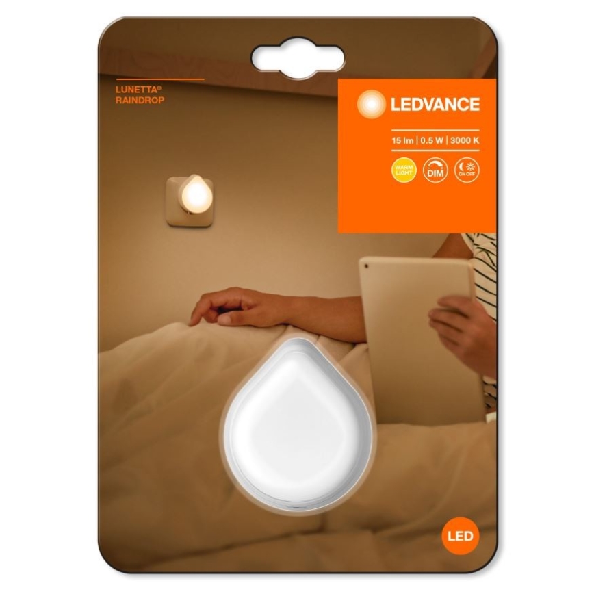 Ledvance - LED Hämardatav öövalgusti pistikupessa LUNETTA LED/0,5W/230V