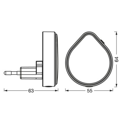 Ledvance - LED Hämardatav öövalgusti pistikupessa LUNETTA LED/0,5W/230V