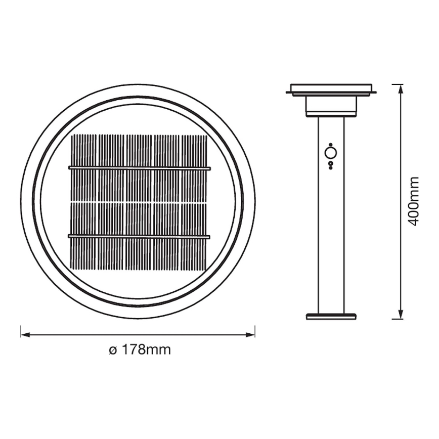 Ledvance - LED Hämardatav päikesepaneeliga lamp anduriga CIRCLE LED/6W/3,2V 2200 mAh IP44
