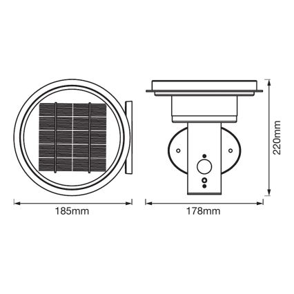Ledvance - LED Hämardatav päikesepaneeliga valgusti anduriga CIRCLE LED/6W/3,2V 2200 mAh IP44