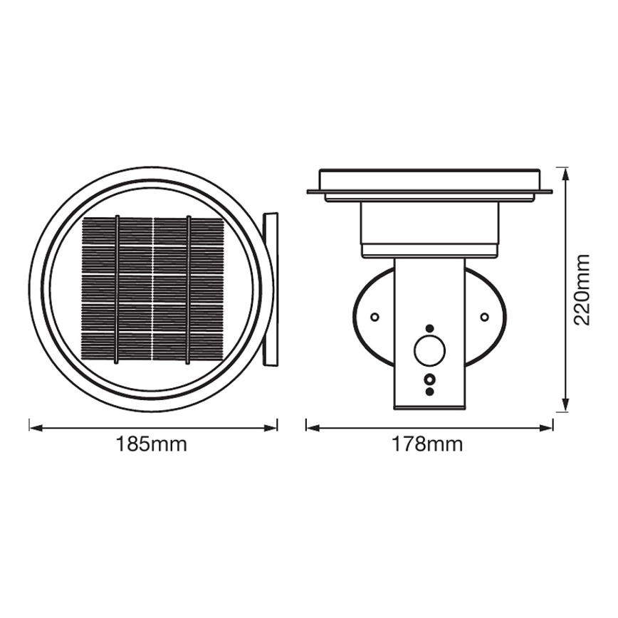 Ledvance - LED Hämardatav päikesepaneeliga valgusti anduriga CIRCLE LED/6W/3,2V 2200 mAh IP44