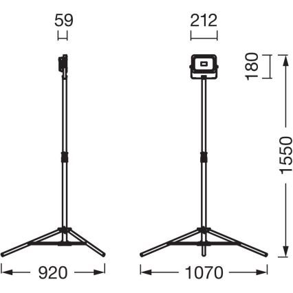 Ledvance - LED Hämardatav prožektor hoidikuga WORKLIGHT TRIPOD LED/20W/3,7V IP54
