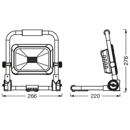 Ledvance - LED Hämardatav väli laetav prožektor WORKLIGHT BATTERY LED/20W/5V IP54