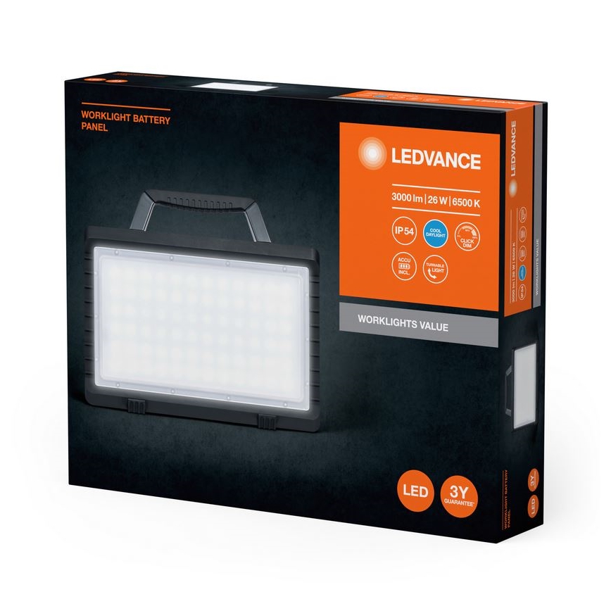 Ledvance - LED Hämardatav väli laetav prožektor WORKLIGHT BATTERY LED/26W/5V 2200 mAh IP54