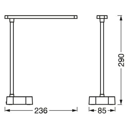 Ledvance - LED Hämardatav puutetundlik laualamp PANAN LED/5,2W/5V 1200mAh