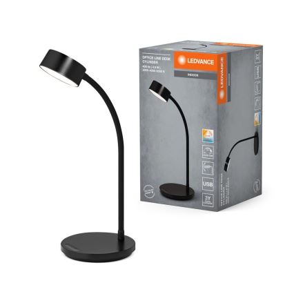 Ledvance - LED hämardatav puutetundlik laualamp OFFICE LED/4,8W/5V 3000-6500K must