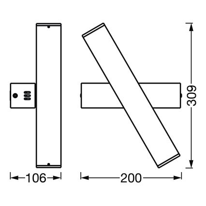 Ledvance - LED Hämardatav seinavalgusti SMART+ CROSS 2xLED/6W/230V 3000-6500K Wi-Fi