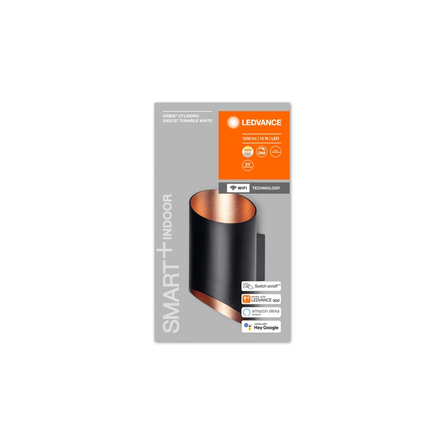 Ledvance - LED Hämardatav seinavalgusti SMART+ CYLINDRO LED/12W/230V 3000-6500K Wi-Fi must