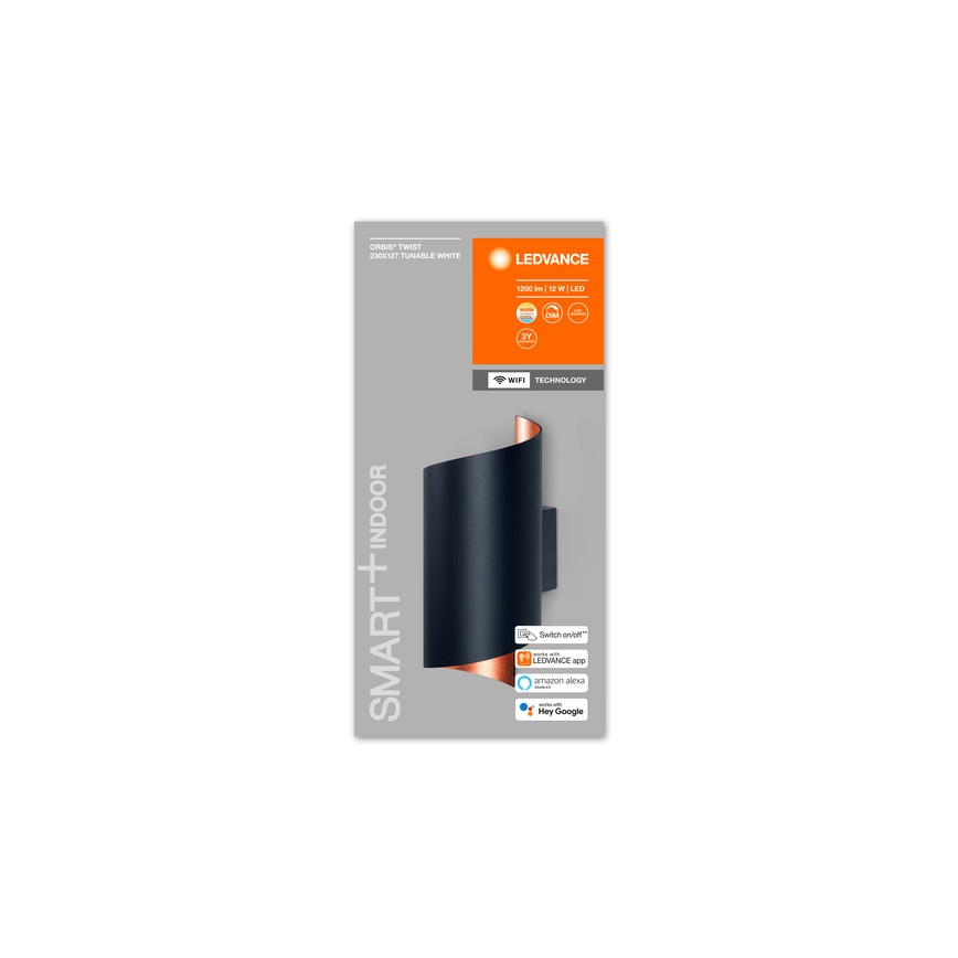 Ledvance - LED Hämardatav seinavalgusti SMART+ TWIST LED/12W/230V 3000-6500K Wi-Fi must
