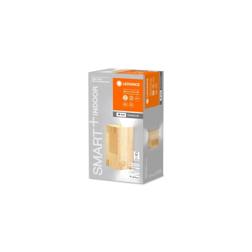 Ledvance - LED Hämardatav seinavalgusti SMART+ WOOD LED/12W/230V 3000-6500K Wi-Fi