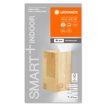 Ledvance - LED Hämardatav seinavalgusti SMART+ WOOD LED/12W/230V 3000-6500K Wi-Fi