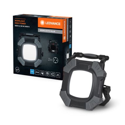 Ledvance - LED Hämardatav töö hele kahe pistikupesaga WORKLIGHT VALUE LED/60W/230V IP54