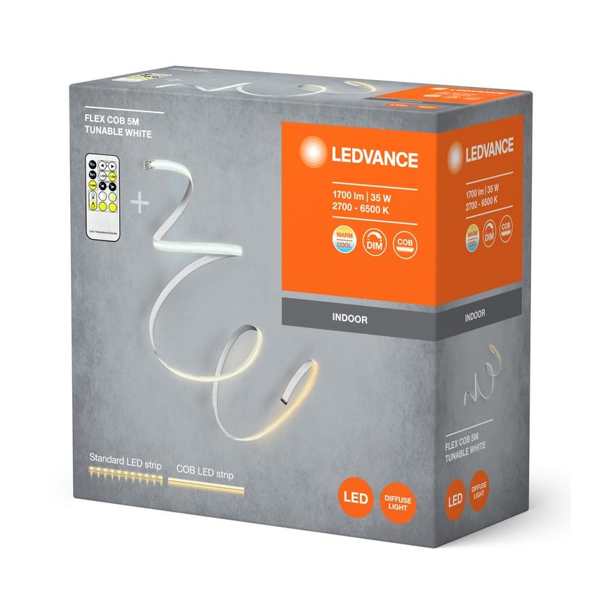 Ledvance - LED Hämardatav valgusriba FLEX COB 5m LED/35W/230V 2700-6500K + kaugjuhtimispult