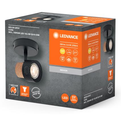 Ledvance - LED Kohtvalgusti DECOR CORK 1xGU10/3,4W/230V