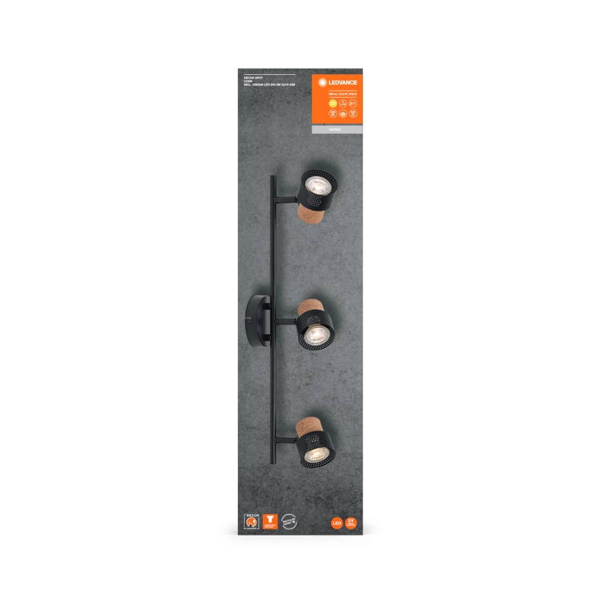 Ledvance - LED Kohtvalgusti DECOR CORK 3xGU10/3,4W/230V