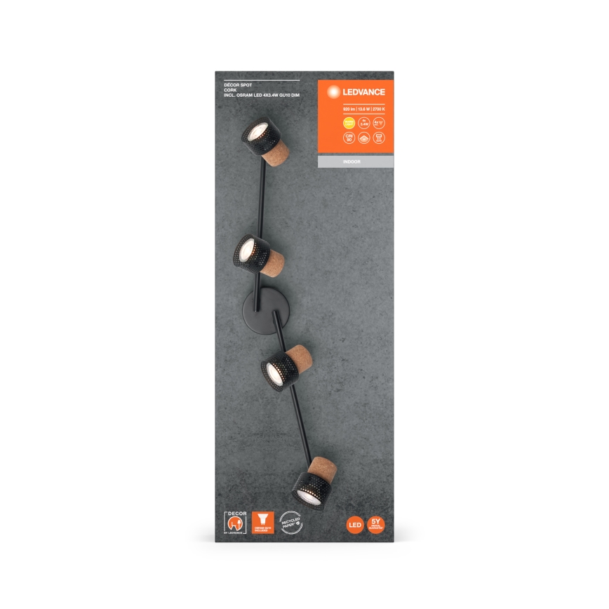 Ledvance - LED Kohtvalgusti DECOR CORK 4xGU10/3,4W/230V
