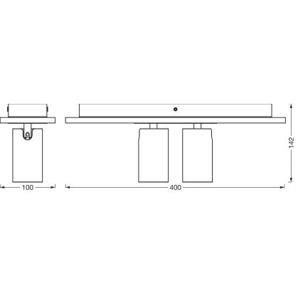 Ledvance - LED Kohtvalgusti DECOR MERCURY 2xGU10/3,4W/230V