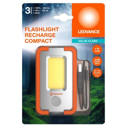 Ledvance - LED Laetav taskulamp akupangaga FLASHLIGHT LED/4W/5V 3000mAh IPX2