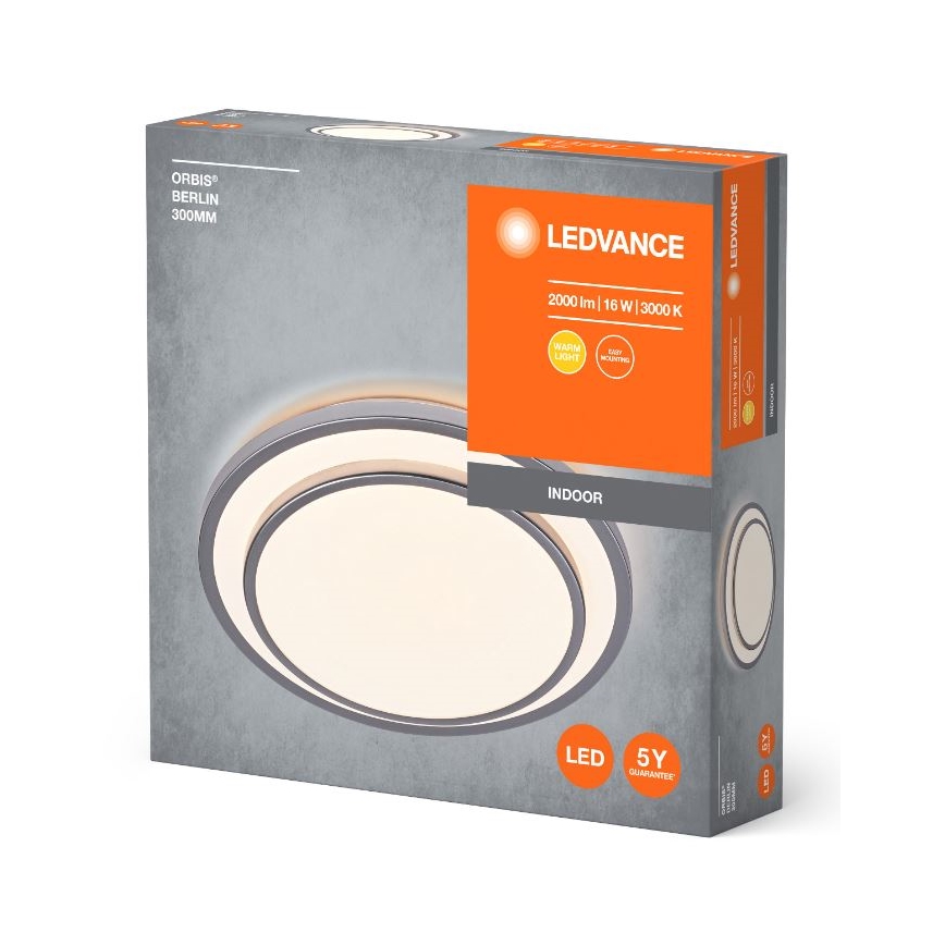 Ledvance - LED Laevalgusti ORBIS BERLIN LED/16W/230V hõbedane