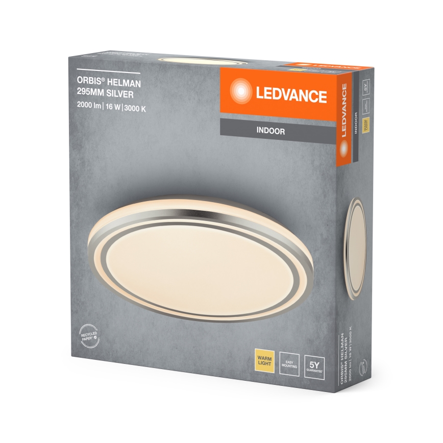 Ledvance - LED Laevalgusti ORBIS HELMAN LED/16W/230V d. 29,5 cm hõbedane