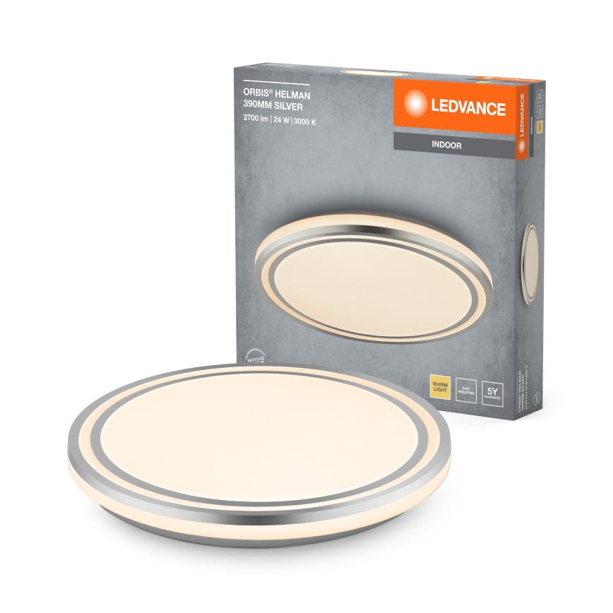 Ledvance - LED Laevalgusti ORBIS HELMAN LED/24W/230V d. 39 cm hõbedane