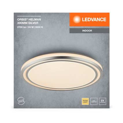 Ledvance - LED Laevalgusti ORBIS HELMAN LED/24W/230V d. 39 cm hõbedane