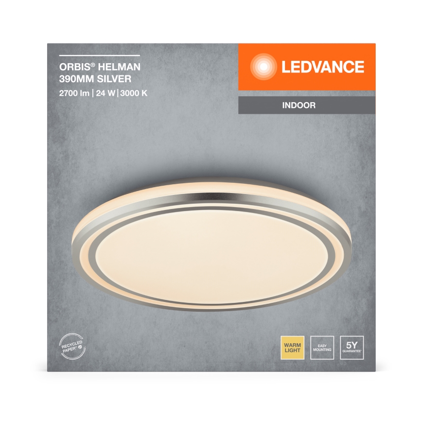 Ledvance - LED Laevalgusti ORBIS HELMAN LED/24W/230V d. 39 cm hõbedane