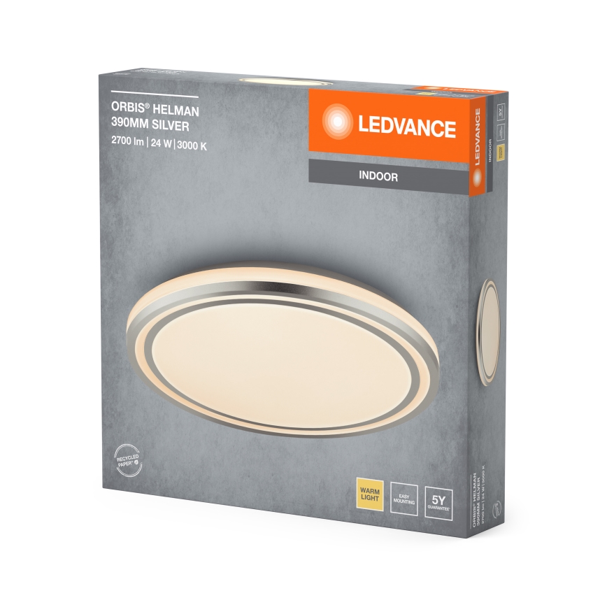 Ledvance - LED Laevalgusti ORBIS HELMAN LED/24W/230V d. 39 cm hõbedane