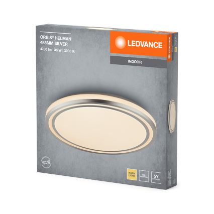 Ledvance - LED Laevalgusti ORBIS HELMAN LED/36W/230V d. 48,5 cm hõbedane