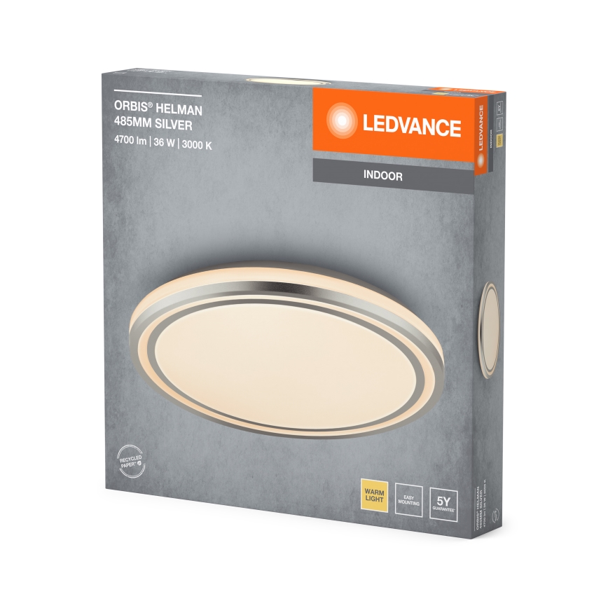 Ledvance - LED Laevalgusti ORBIS HELMAN LED/36W/230V d. 48,5 cm hõbedane