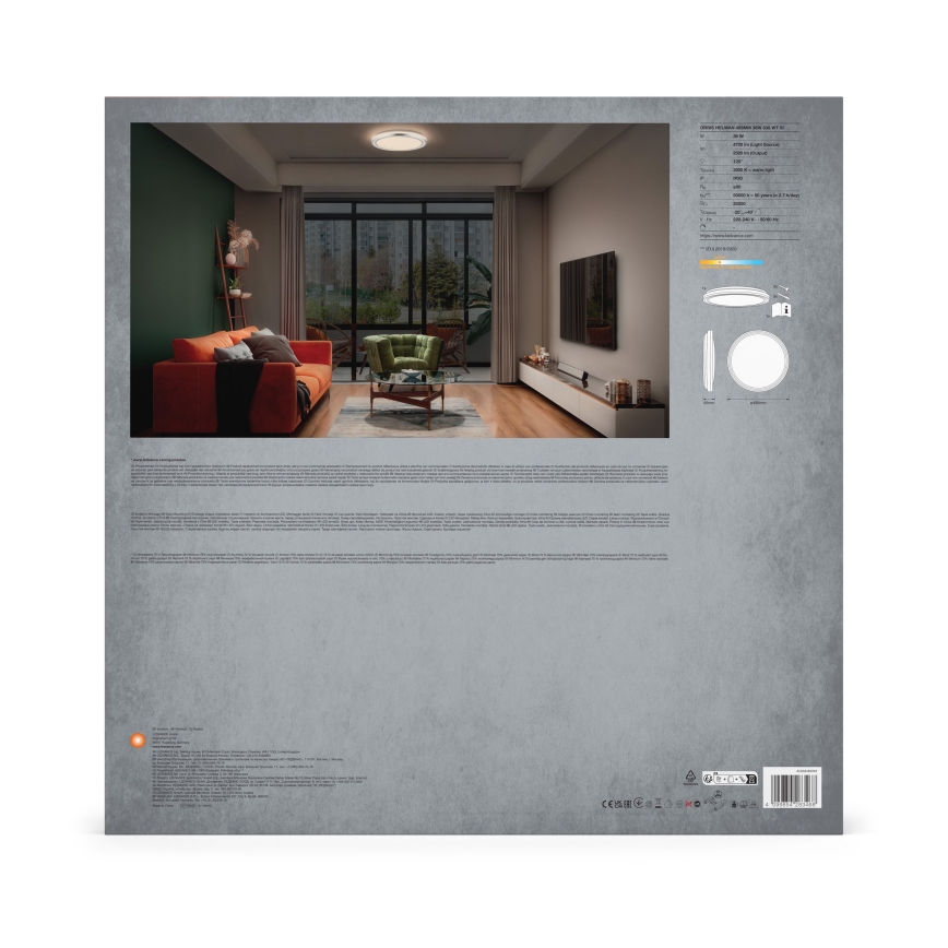 Ledvance - LED Laevalgusti ORBIS HELMAN LED/36W/230V d. 48,5 cm hõbedane