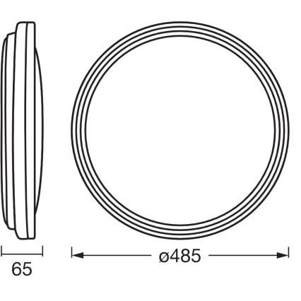 Ledvance - LED Laevalgusti ORBIS HELMAN LED/36W/230V d. 48,5 cm hõbedane