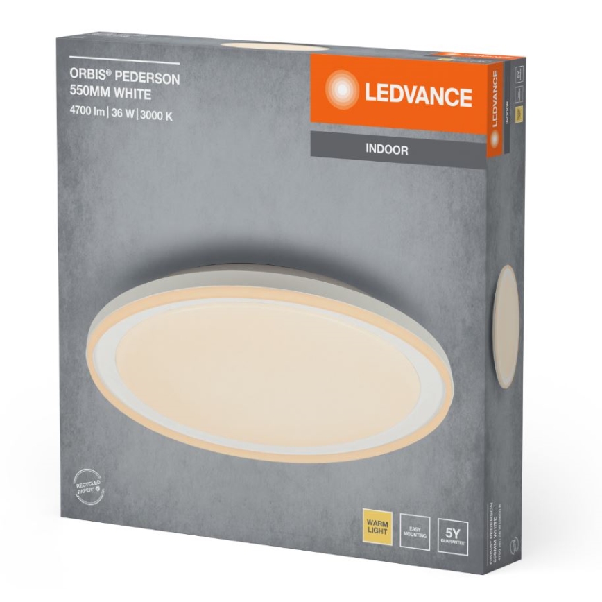 Ledvance - LED Laevalgusti ORBIS PEDERSON LED/36W/230V d. 55 cm valge