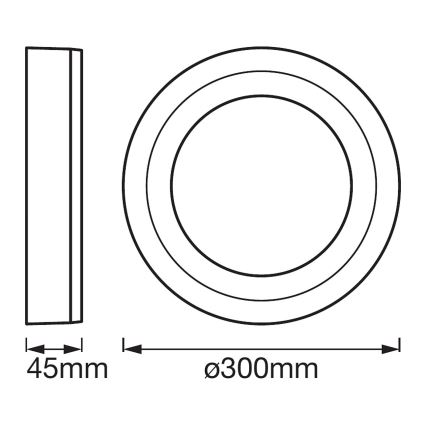 Ledvance - LED Laevalgusti ROUND LED/18W/230V d. 30 cm