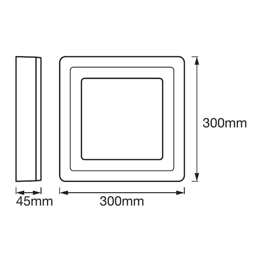 Ledvance - LED Laevalgusti SQUARE LED/18W/230V