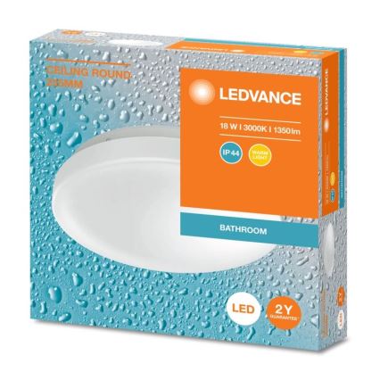 Ledvance - LED Laevalgusti vannituppa CEILING ROUND LED/18W/230V 3000K IP44