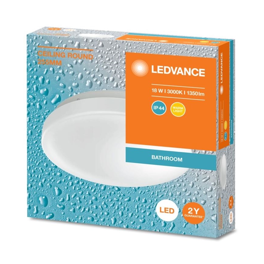 Ledvance - LED Laevalgusti vannituppa CEILING ROUND LED/18W/230V 3000K IP44