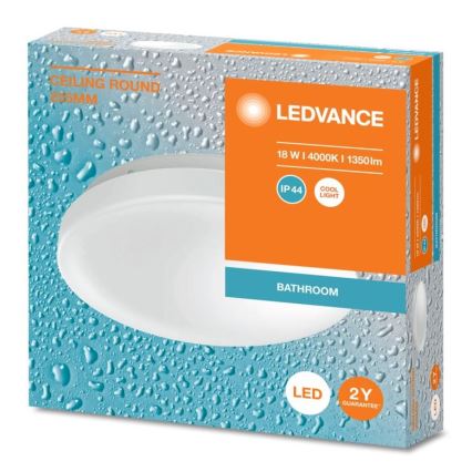 Ledvance - LED Laevalgusti vannituppa CEILING ROUND LED/18W/230V 4000K IP44