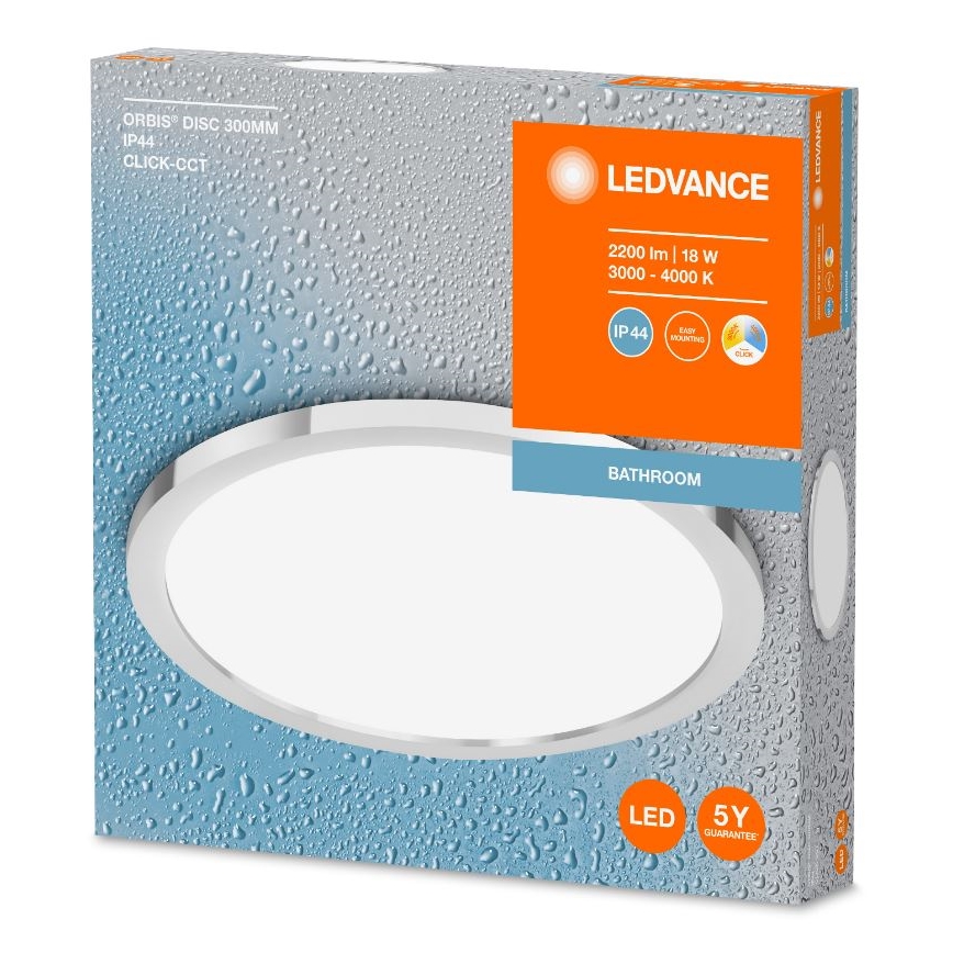Ledvance - LED Laevalgusti vannituppa DISC LED/18W/230V 3000/4000K IP44