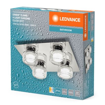 Ledvance - LED Laevalgusti vannituppa ORBIS FLAME 4xLED/5,5W/230V 3000/4000K IP44 kroom