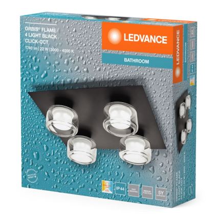 Ledvance - LED Laevalgusti vannituppa ORBIS FLAME 4xLED/5,5W/230V 3000/4000K IP44 must