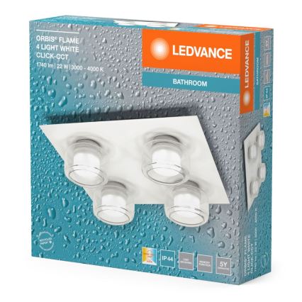 Ledvance - LED Laevalgusti vannituppa ORBIS FLAME 4xLED/5,5W/230V 3000/4000K IP44 valge