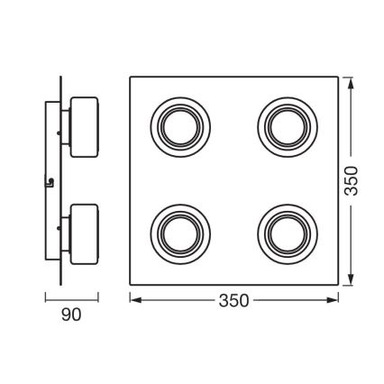 Ledvance - LED Laevalgusti vannituppa ORBIS FLAME 4xLED/5,5W/230V 3000/4000K IP44 valge