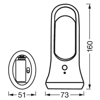 Ledvance - LED Navigatsioonivalgusti anduriga MOBILE LED/0,7W/4xAAA